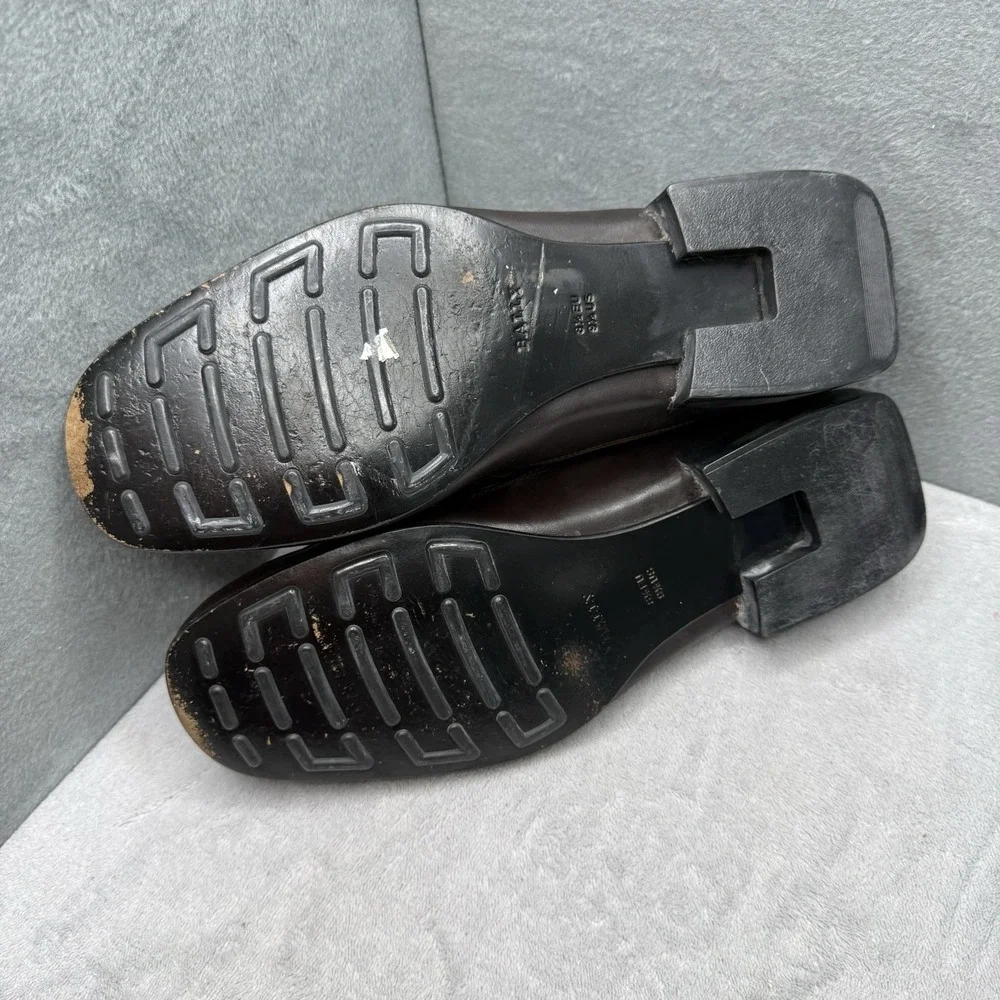 Bally Rumo Mens 9.5 Brown Green Leather Penny Loafers Made Italy Dress Shoes